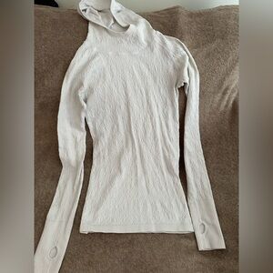 Lululemon Athletica White Textured Long Sleeve Top